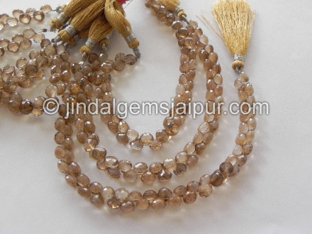 Coffee Quartz Faceted Onion Shape Beads